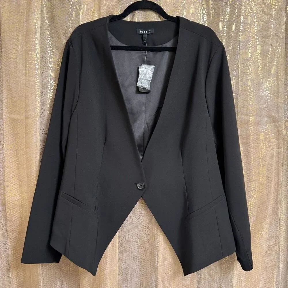 Torrid Black Refined TRS Blazer Office Business Casual Jacket 4X NWT